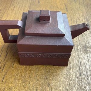 Chinese YiXing Zisha clay teapot. Purple sand teapot. Vintage teapot